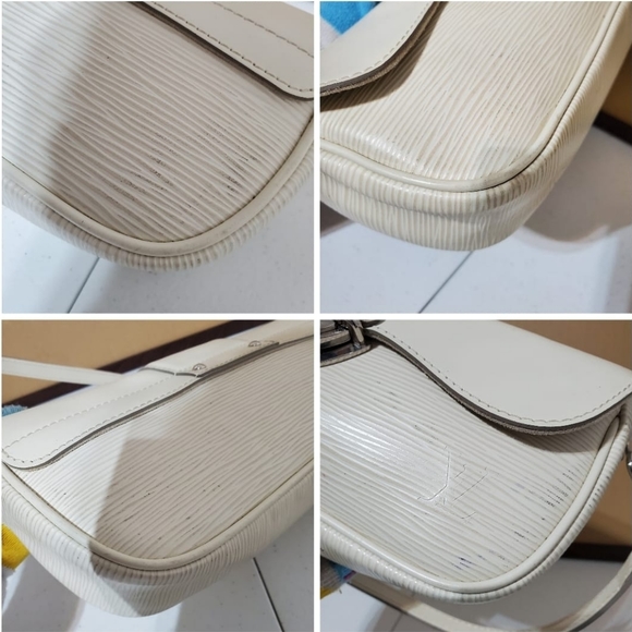 LOUIS VUITTON Epi Ivory White Montaigne Clutch/Sho - Picture 11 of 12
